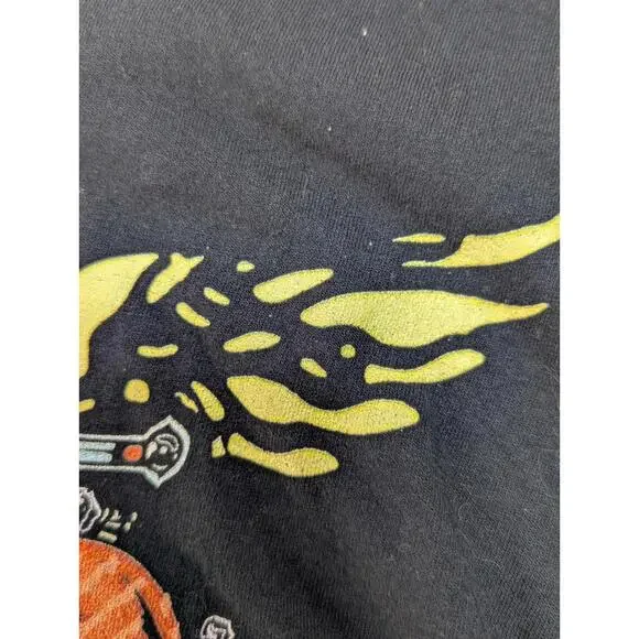 Womens Bon Jovi T-Shirt V Neck Bleeding Heart Wings Dagger Black Size L Rock - Picture 7 of 10